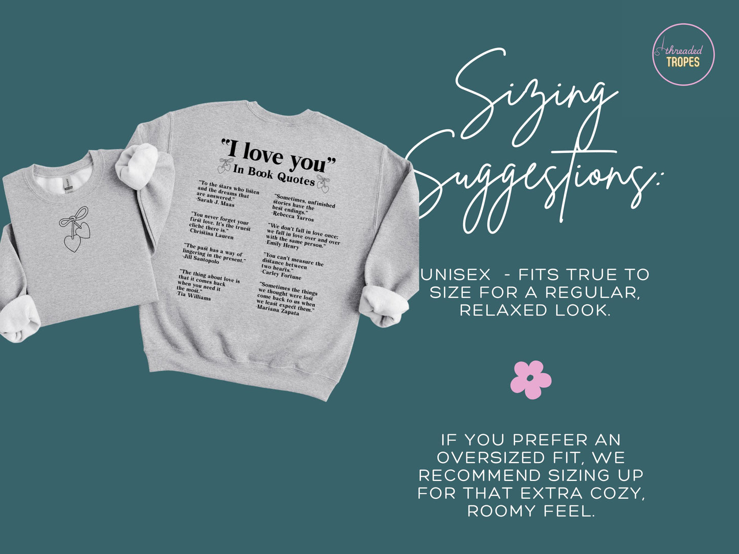 I Love You Book Quotes Crewneck