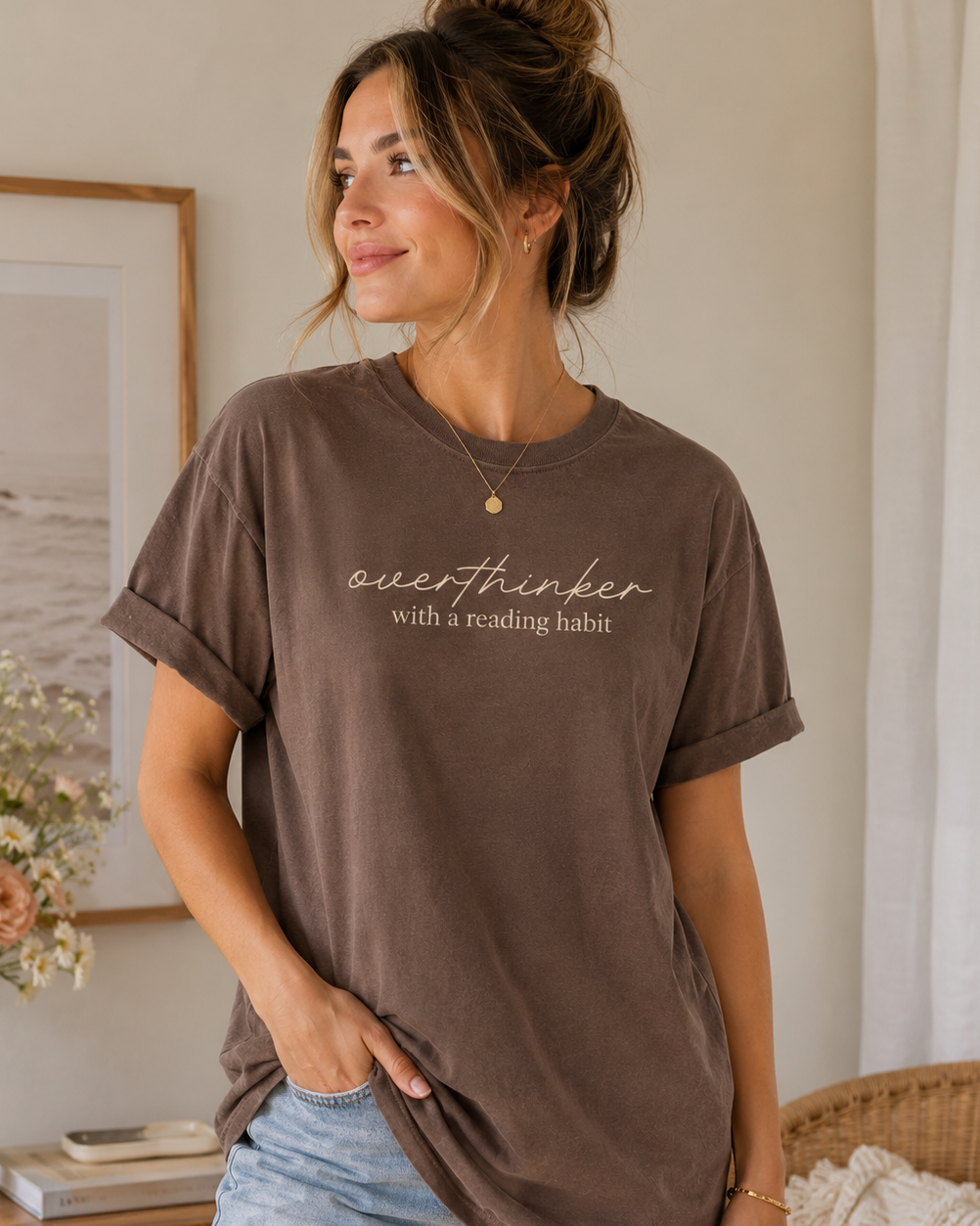 Overthinker with a Reading Habit Tee