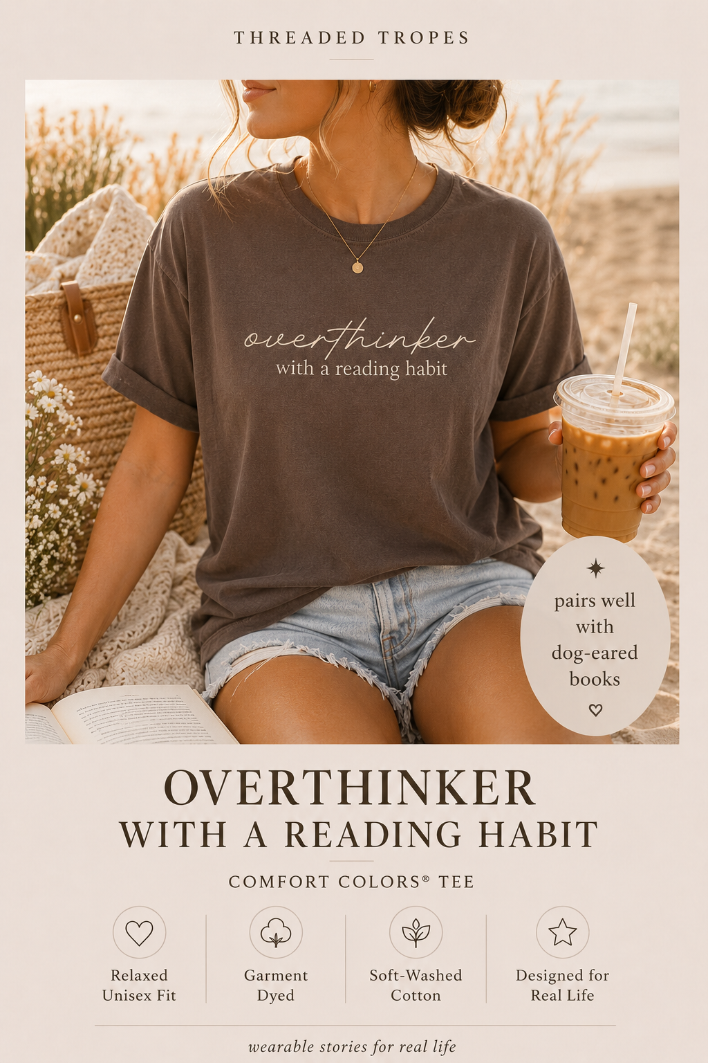Overthinker with a Reading Habit Tee