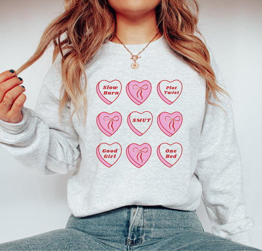 Hearts & Book Trope Crewneck